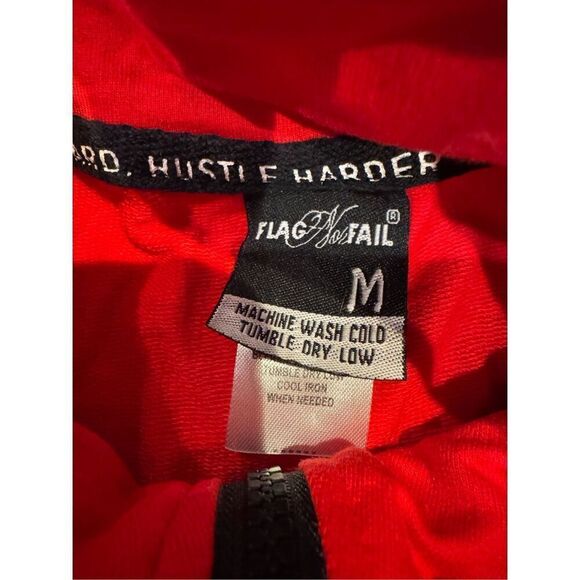 Flag nor Fail Full Length Performance Track Jacket in Red Size Medium - Picture 3 of 5